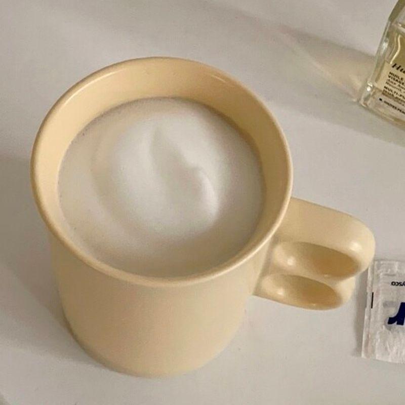 Elegant Table Vanilla Cream Mug (Matte Cafe Cup, Pretty Glass Gift)