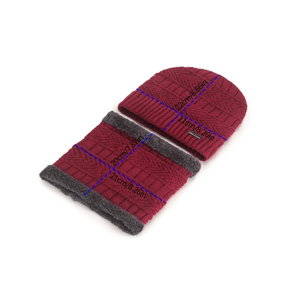 Winter Beanie Hat Scarf Set Warm Knit Skull Cap and Scarf for Men Women Multi-Color