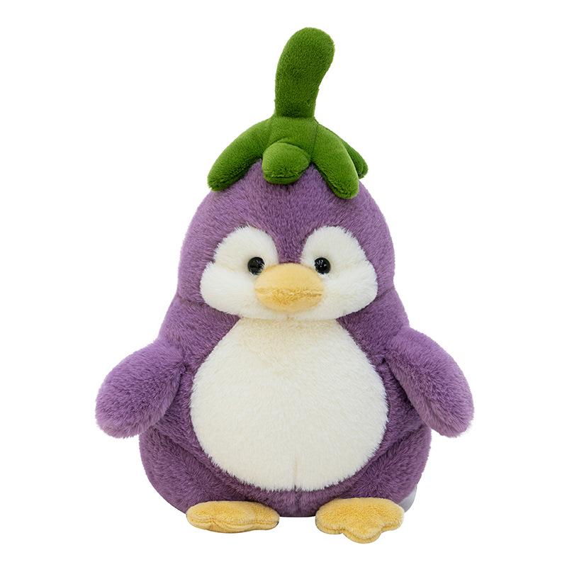 Eggplant Penguin Doll Plush Toy Comfort Sleeping Doll Ornaments Grab Machine Doll Birthday Gift for Boys and Girls