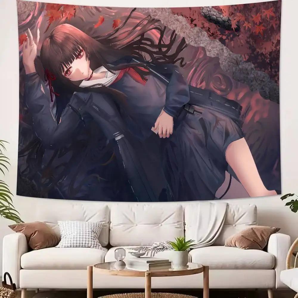 Chisa Wuthering Wave Игровой Гобелен Хиппи Настенные Обои Богемные Настенные Обои Декор для Общежития Ковер Декор для Кемпинга
