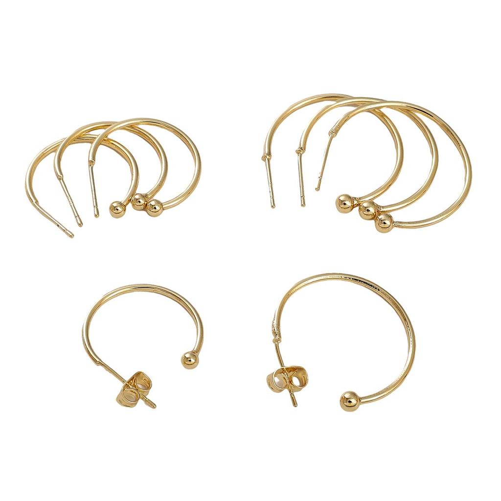 Медные полукруглые серьги с имитацией обожженной иглы C-образной формы для изготовления ювелирных изделий своими руками, аксессуары для рукоделия