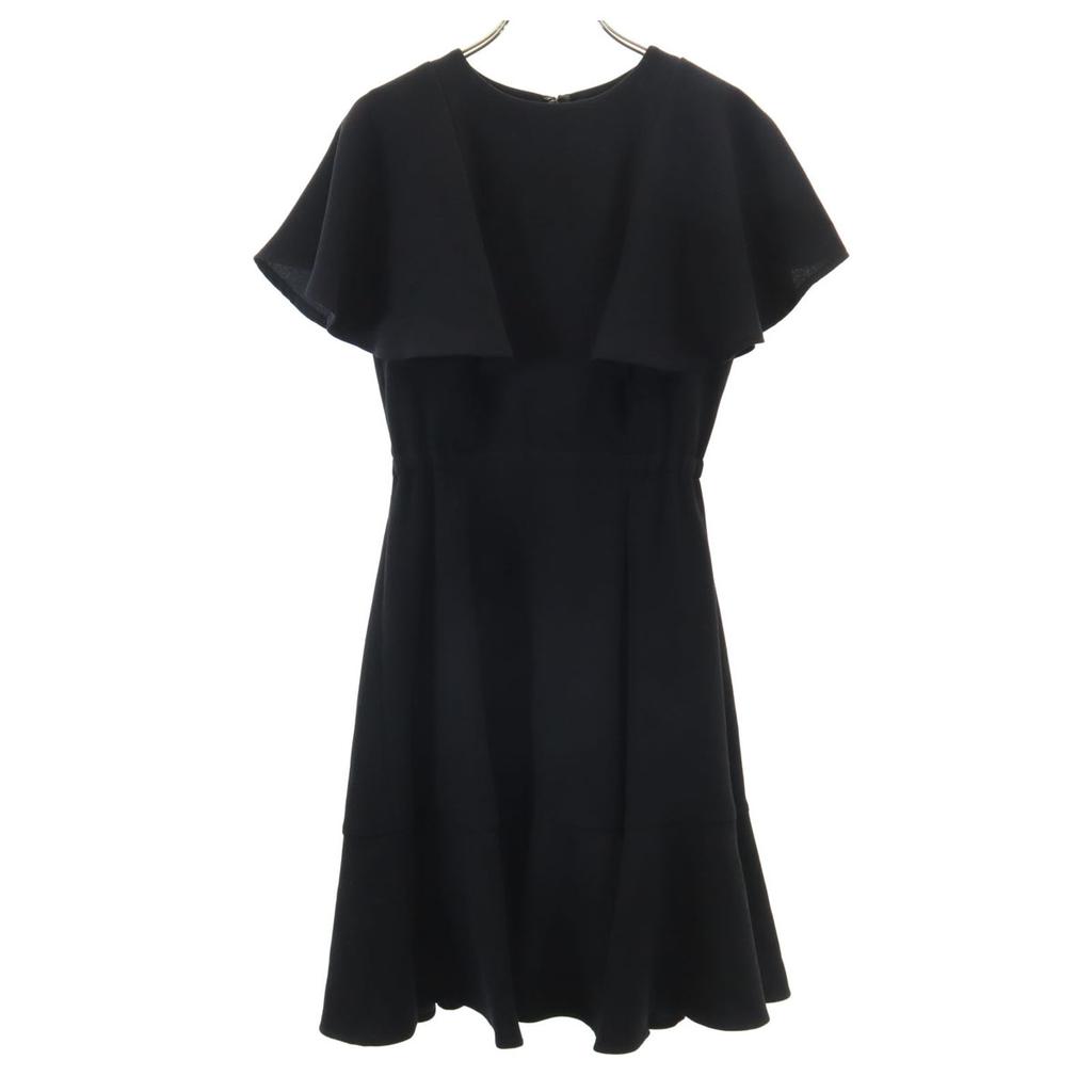SNIDEL French sleeve Georgette flare mini dress black Women Used