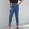 Ladies' Solid Color Casual Pants Versatile Slim Fit Straight Leg Denim Jeans