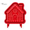 Party Snack Baking Kit Christmas Cookie Cutter, Push Type Integrated Mold, Plastic Holiday Biscuit Stampers Clay Decorating Tool for Kitchen Supplies