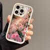 Художественный розовый цветочный узор чехол для телефона iPhone 15 14 13 12 11 Pro Max 7 8 Plus X XR XS Max силиконовый противоударный бампер чехлы для телефонов задняя крышка