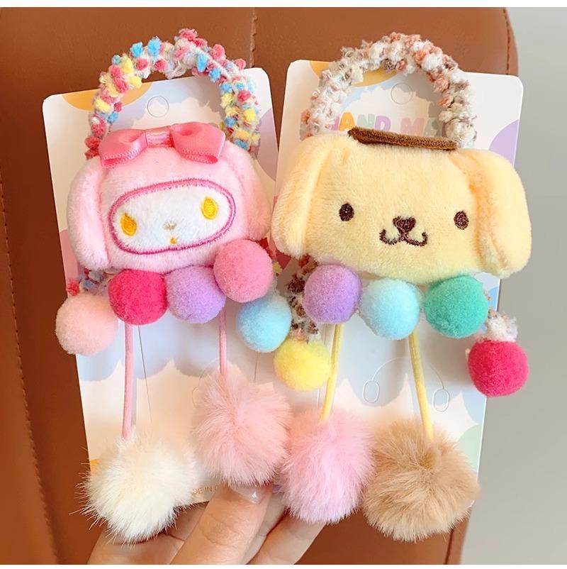 Детская повязка на голову Повязка на голову Куроми Пряжа Милая мультяшная резинка для волос Девочка Завязанный хвостик Голова-пончик Аксессуар для волос Sanrio