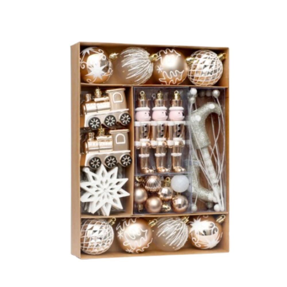 50pcs Reusable Electroplated Christmas Hanging Balls Xmas Tree Pendants Home New Year Festival Gift