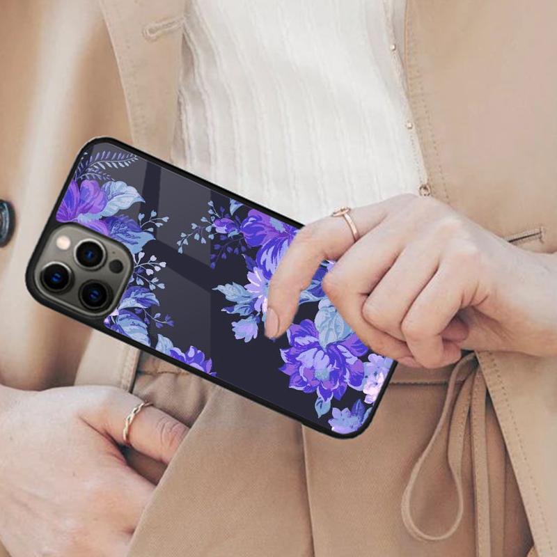 Midnight Floral Magnetic Phone Case For APPLE iPhone 17 Air 16 14 13 12 Pro Max 15 Plus Wireless Charge With MagSafe Cover