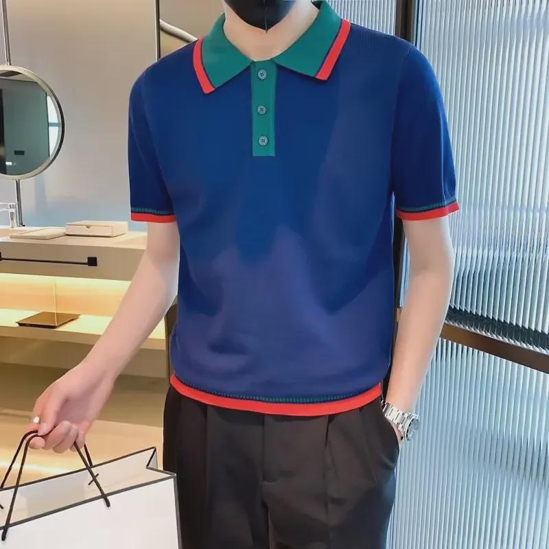 2023 Молодежная модная мужская летняя рубашка-поло в японском стиле