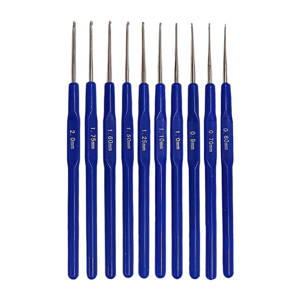 8/10 Pieces Ergonomic Crochet Hooks Set 0.6mm-2.0mm Different Sizes Crochet Hooks Knitting Needle for Lacework Craft