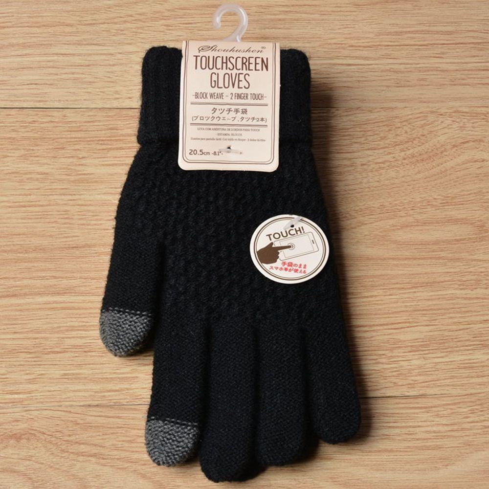 Full Magic Knitted Wrist Knit Female Winter Girl Guantes Screen Solid Women Gloves Warm Touch