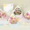 New Romantic Flower Birthday Christmas Card 3D Pop-up Greeting Cards Set Postcard Party Wedding Decorations Creative Girl Gifts