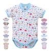 Baby 100% Cotton Short Sleeve Romper Boys And Girls Summer Printing O Neck Snap Button Newborn Clothing