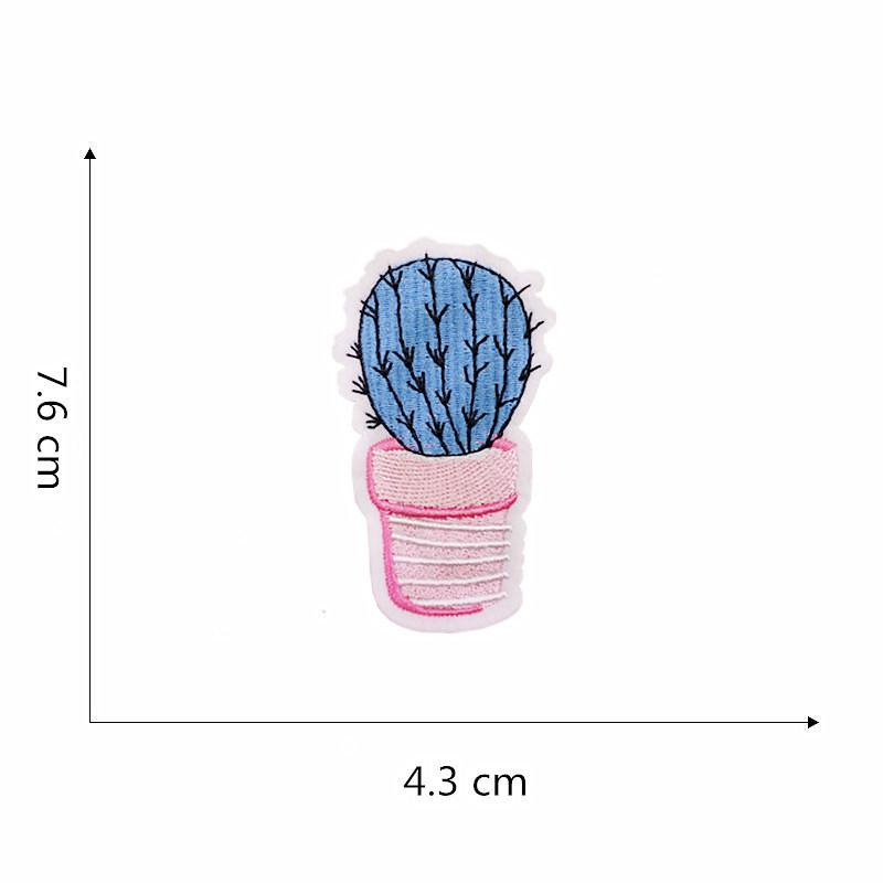 Вышитая нашивка на ткани: Дизайн перьев кактуса для ремонта одежды и брюк