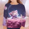 Autumn Children 's Clothing For Girls Animal Cat T Shirt Long Sleeve 3d Print Spring Kids 3-12 Years Clothes Cute Tee Tops
