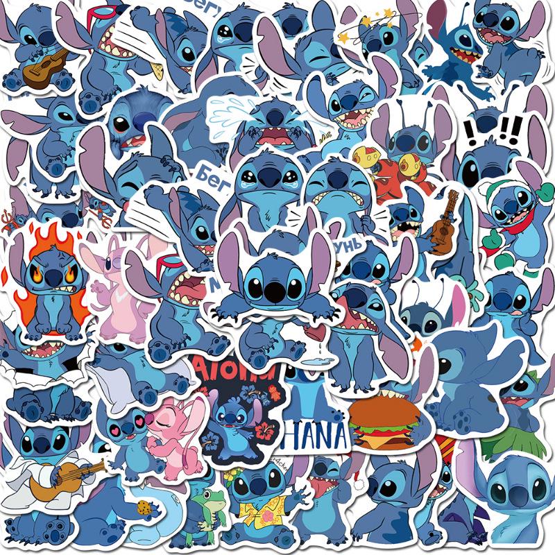 50 Anime Lilo & Stitch Cartoon Stickers - Waterproof, Removable Decals for Guitar, Skateboard, or Luggage Decor