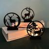 Creative Ornaments A Deer Has Your Candlestick Metal Black Wrought Iron Elk Christmas Luminous Decoration Crafts Home Decor