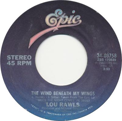 7-дюймовая пластинка LOU RAWLS - Ветер под моими крыльями 3403758 Epic 1983 US Соул/Фанк Б/У