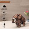 Brown Poly Resin 'Mother & Baby Elephant' 8 Inches - Set of 1 Showpiece Mother & Baby Elephant Figurine for Home Decor