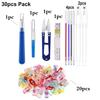 30Pcs Sewing Accessories Kit Quilting Clips Seam Ripper Heat Erasable Fabric Marking Pens DIY Embroidery Tools