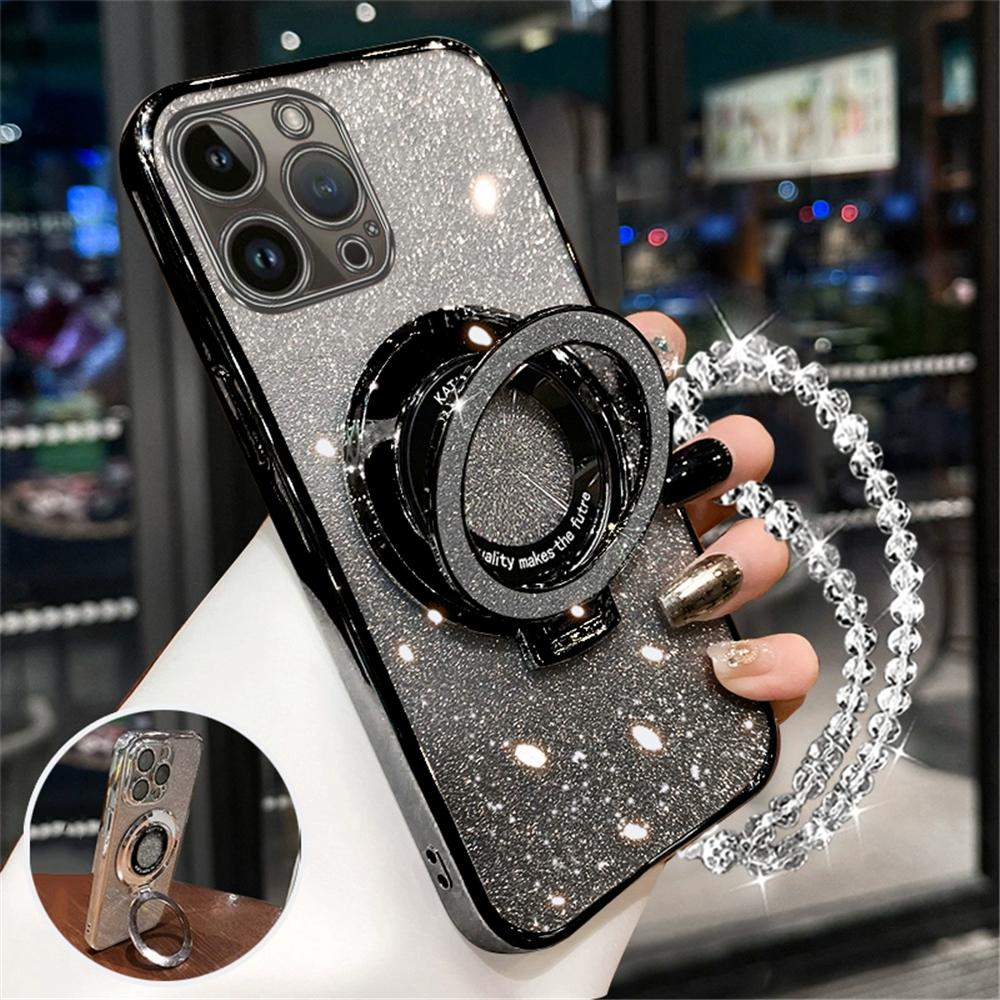 Чехол Poco X6 5G с блестками, чехол для телефона Xiaomi Mi POCO X6 Pro C65 F6 M6 Pro X5 X3 NFC Crystal Bracelet Holder Stand Cover