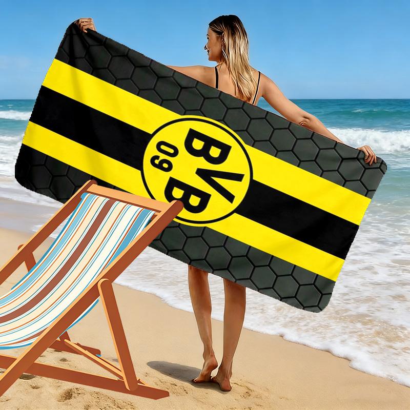 Dortmund Glory: BVB Spirit beach towel Beach towel for vacation photos soft Absorbent bath towel seaside quickdrying swim towel