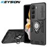 KEYSION Shockproof Armor Case for Infinix Hot 60i 4G Camera Protection Ring Stand Phone Back Cover for Infinix Hot 60 Pro+ 60 5G