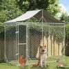 VidaXL Outdoor Dog Kennel with Silver Roof 3x1.5x2.5 M 153680