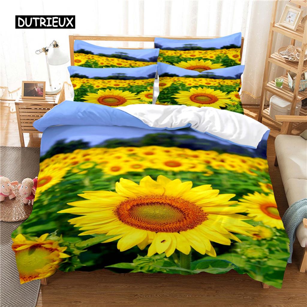 Красивый комплект постельного белья с цветочным принтом, комплект пододеяльников, комплект постельного белья с 3D-печатью, комплект постельного белья размера «queen size», модный дизайн