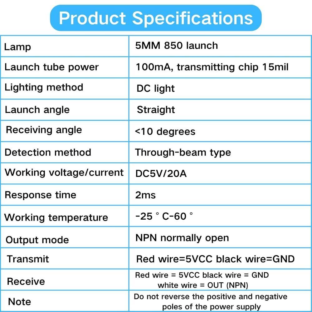 Infrared IR Sensor Object Detection Counting Module Photoelectric Sensor Beam Detection IR Break Beam Sensor Automation Systems