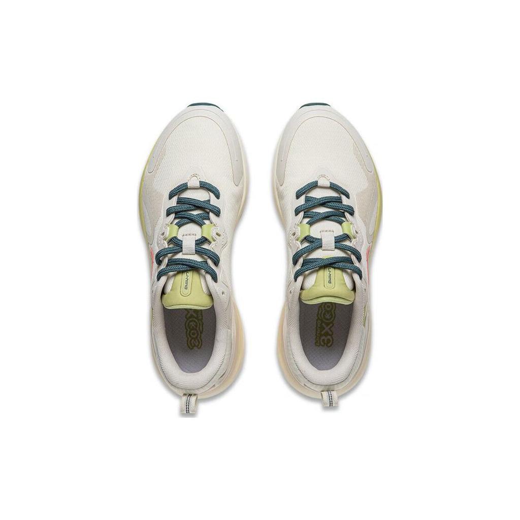 Li Ning Easy Fit Soft Rebound Shock Absorbing Breathable Low Top Running Shoes Women Running Shoes Pearl-White ARST072-5