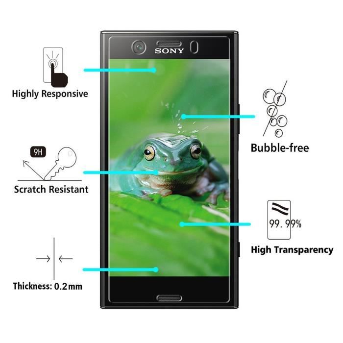 Sony Xperia XZ1 COMPACT Tempered Glass - [3 Pack] Ultra Resistant Screen Protector Glass Film [Phonillico®]