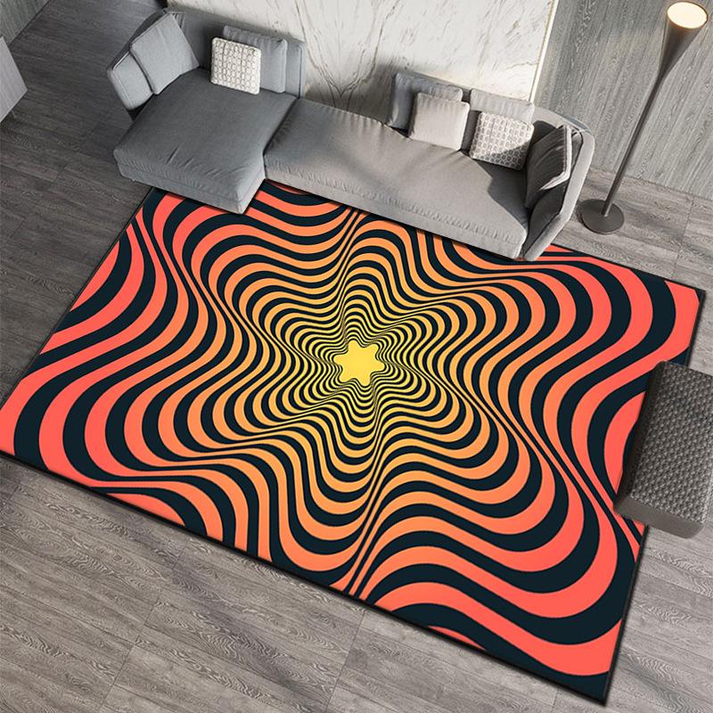 Illusionary Dizziness Carpet Large Living Room Decor Home Stereoscopic Effect Retro Bedroom Rooms Mat Hotel Hall Rugs Decorate