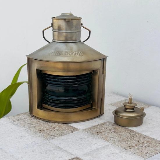 Набор из 2 морских латунных масляных фонарей, морской латунный бортовой огонь, коллекционный корабельный фонарь, морская масляная лампа, настраиваемый фонарь 27,94 см