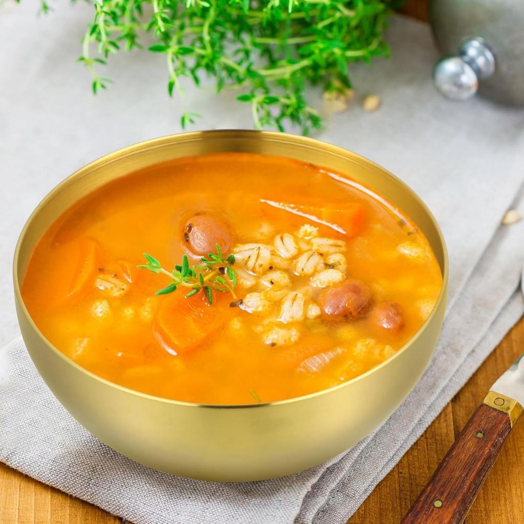 Миски для смешивания Кухонная сервировочная миска, Золотая салатница - Нержавеющая сталь, вложенная большая суповая миска, металлическая миска для хлопьев, для приготовления пищи, выпечки, приготовления салата