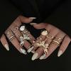 DIEZI One Set Beach Style Butterfly Geometric Irregular Knuckle Rings For Women Vintage Gold Silver Color Open Joint Ring