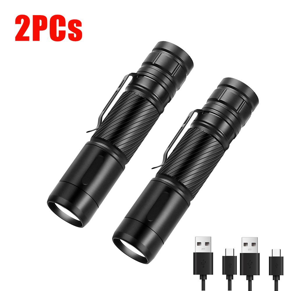 1000LM Mini LED Flashlight Rechargeable with 1500mAh Battery Pen Clip Waterproof Torch Portable Camping Fishing Gift Lantern