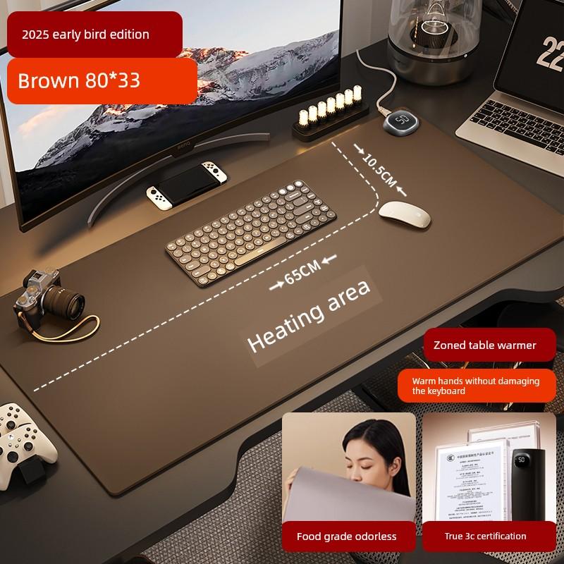 Zoned Heating Desk Pad for Women's Office Workstations, Large Electric Heating Pad with Right Switch for Winter, Suitable for Keyboard and Mouse