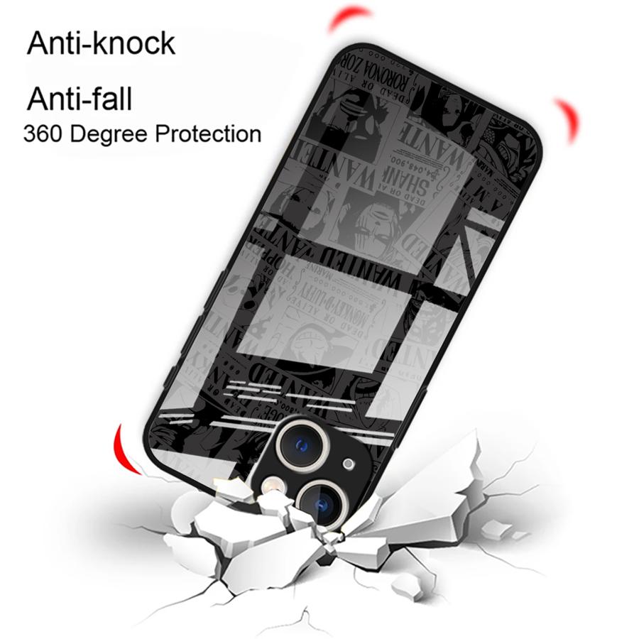 Чехол-логотип аниме OneS P-ieceS для iPhone 17 Pro Max 8 16 13 12 14 15 Plus Air 11 XR Стеклянная крышка для телефона