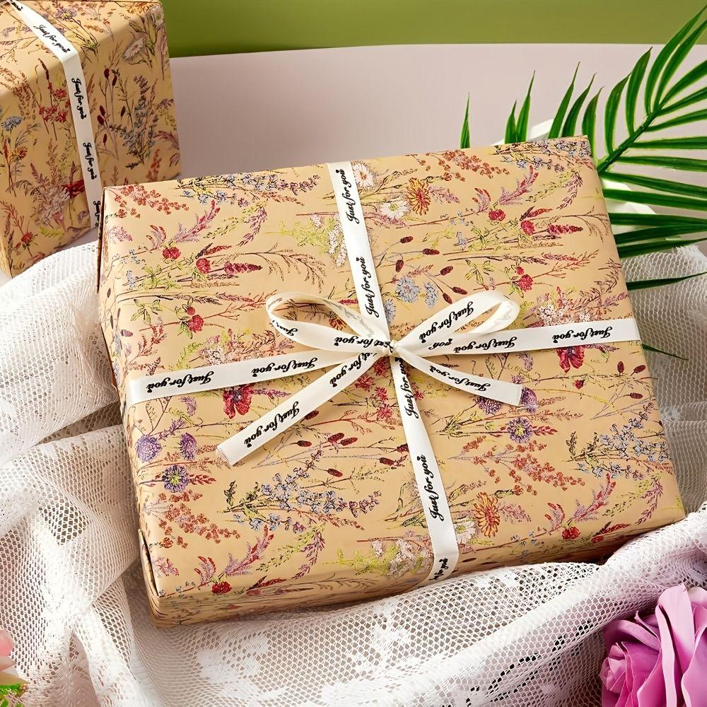 Vintage Wildflower Wrapping Paper 5m/Roll Botanical Wrapping Paper Party Gift Packaging