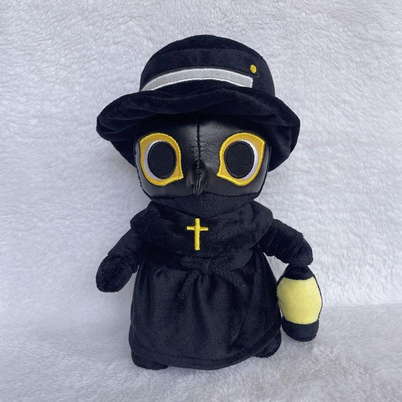 New Plush Toy Plague Crow Doctor Halloween Lantern Luminous Doll Absorbing Light Cloth Doll