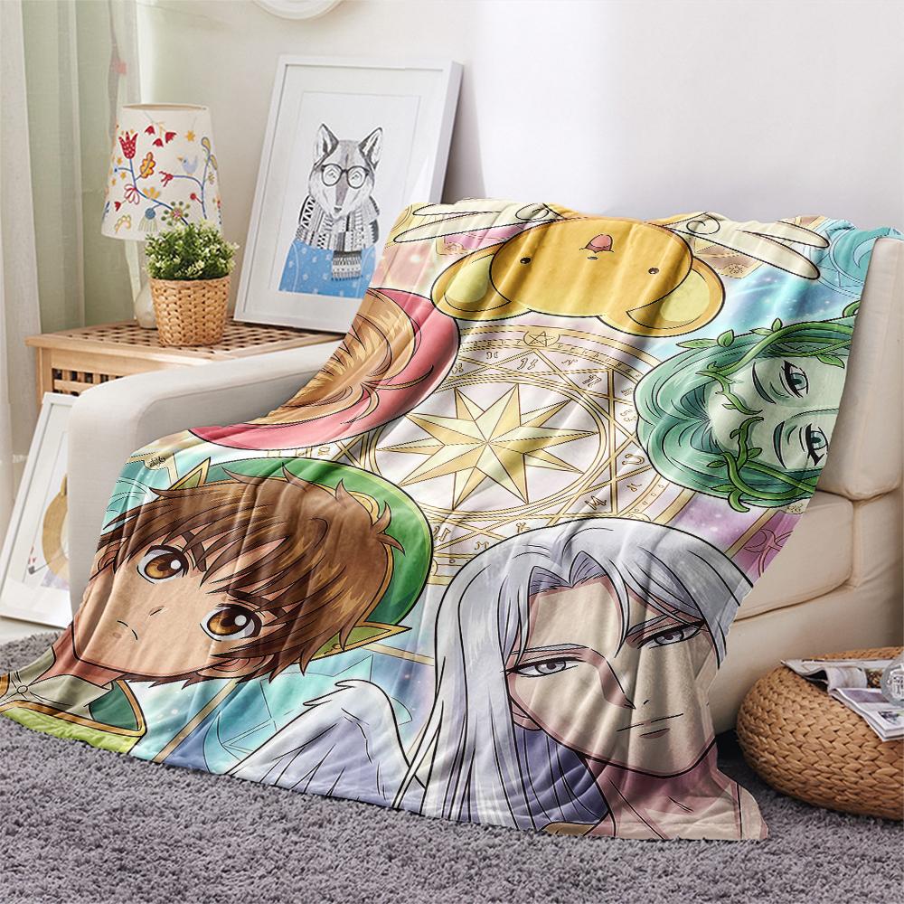 Cardcaptor Sakura charactersPrint Flannel Blanket, High quality Comfortable for All Seasons, Home Decor, Warmth and Comfort