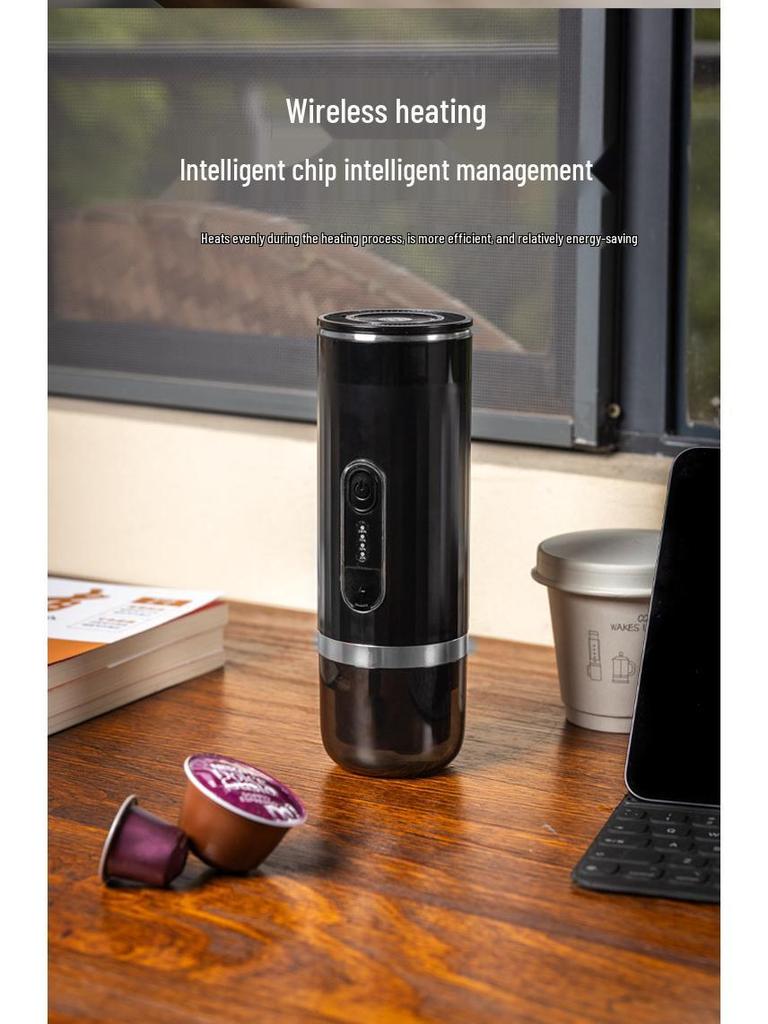 Portable Wireless Espresso Machine for Cars: Fully Automatic Italian Capsule Coffee Maker