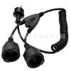 2m 1.0SQ PU Spring Wire EU Standard Male to Female European Power Extension Cord