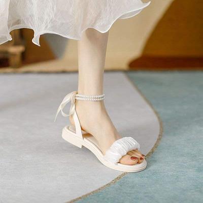 Летние женские нескользящие сандалии-балетки с бантом для улицы и для беременных, 2025