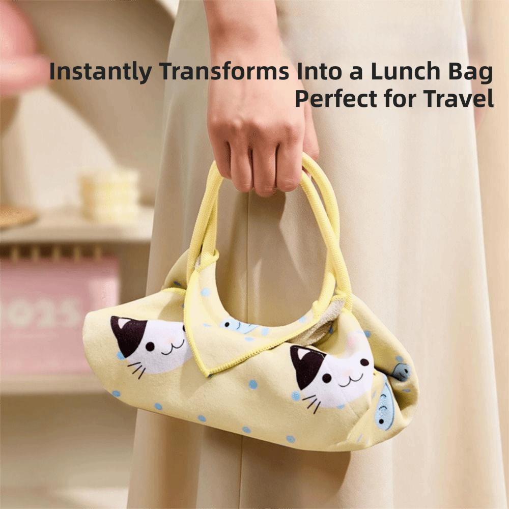 Cat Pattern Lunch Box Wrapping Cloth Aluminum Foil Lining Tablet Wrapper Cloth Lunch Box
