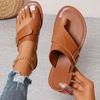 Women's Contrast Color Slide Sandals Flat Summer Shoes Lightweight Slide Sandals Fashionable Simple Lightweight Casual Loop Toe