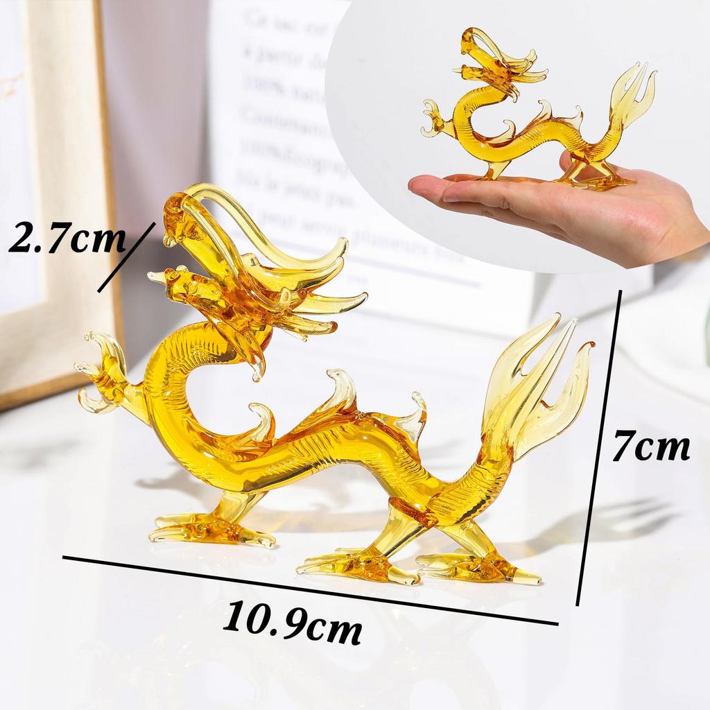 Фигурка дракона из кристалла Кертари, статуэтка дракона зодиака, фен-шуй 2024, новогодняя статуэтка дракона, талисман для интерьера 7 см [подлинный продукт] -