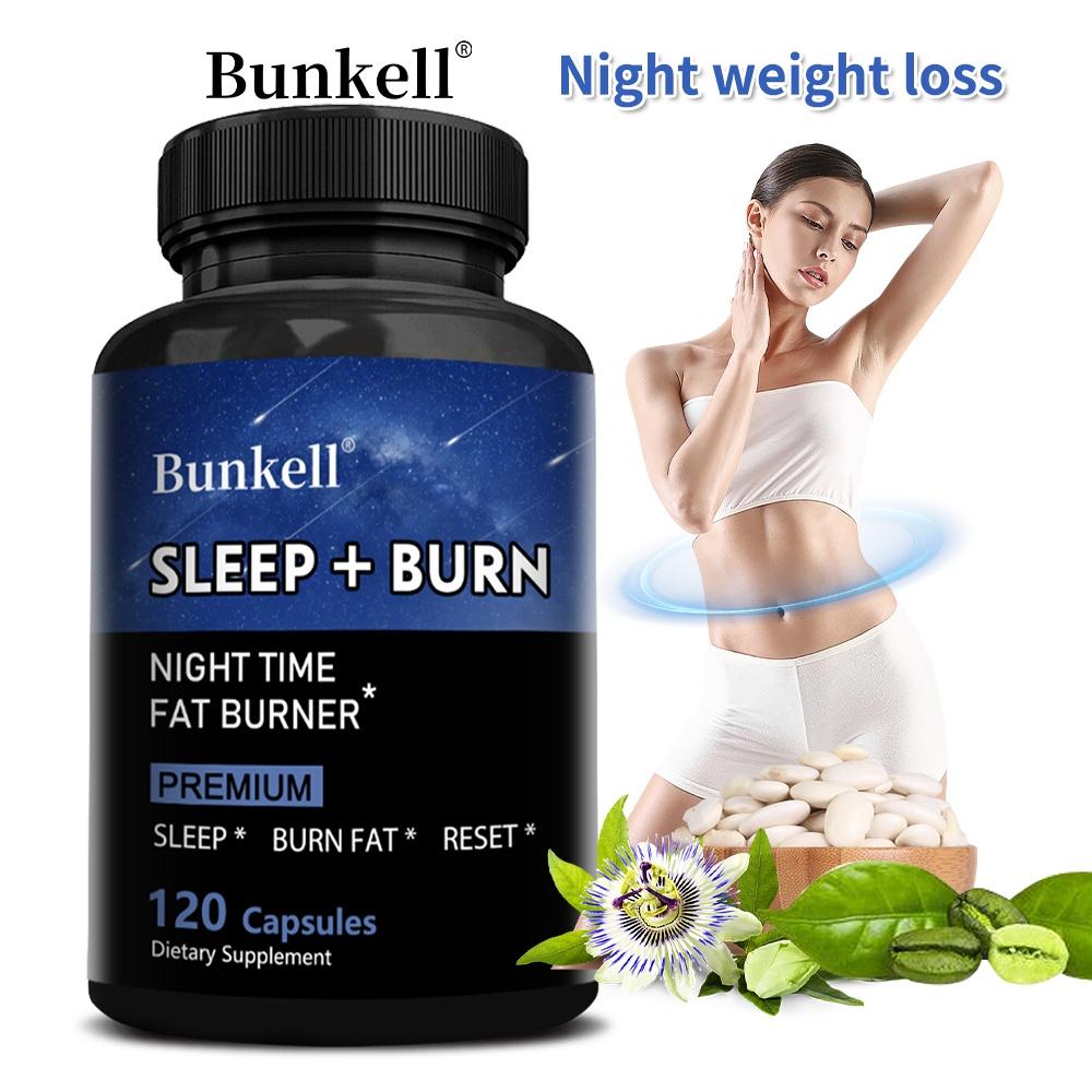 Bunkell Nighttime Sleep & Reset Capsules, Melatonin, Valerian, L-Theanine, 120 Caps