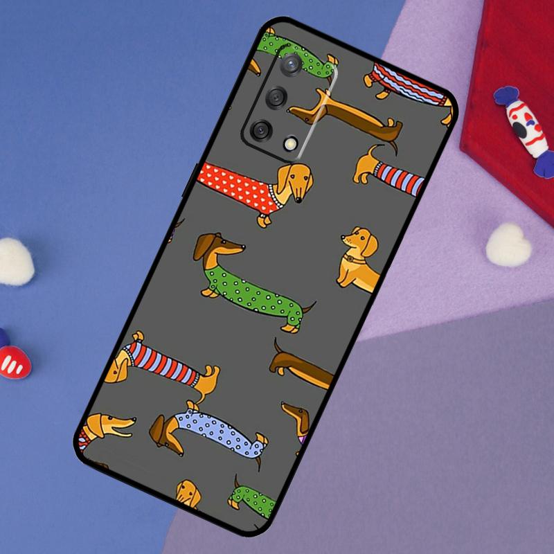 Чехол для собаки таксы для OPPO A96 A76 A16 A18 A58 A78 A98 A17 A77 A54 A57 S A74 A5 A9 A53 A52 A72 A15 A93